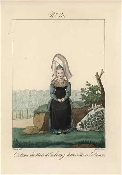 Young woman in the costume of Bois d Embourg