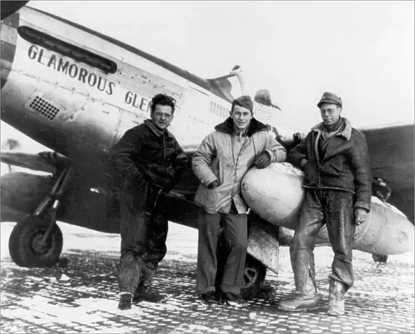Yeager, Charles Elwood Chuck (centre) and his P-51D