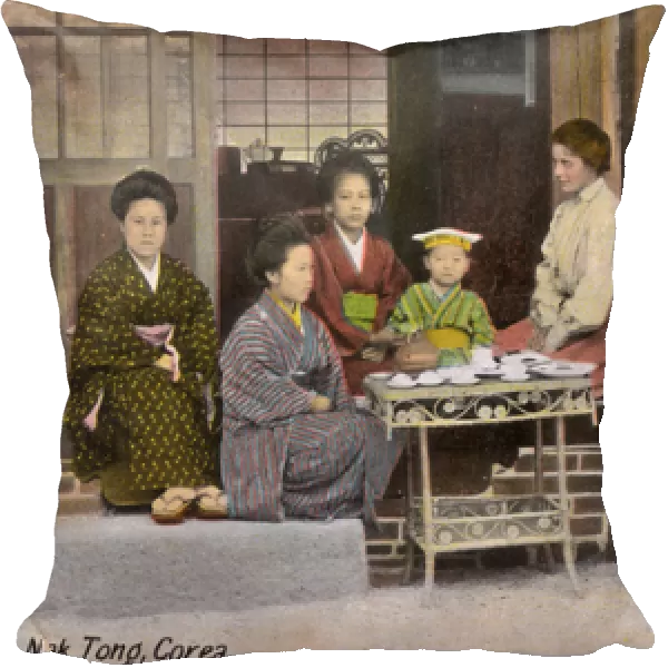 Women taking tea, Nak Tong Mission, Seoul, Korea