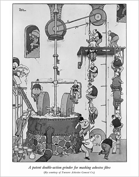 Patent double action grinder for asbestos by Heath Robinson
