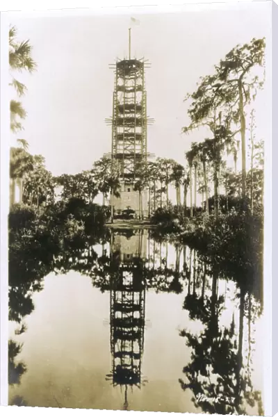Construction of Singing Tower, Lake Wales, Florida, USA