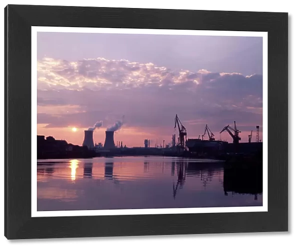 Untitled. Middlesbrough docks, sunset 1970s