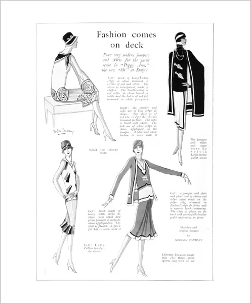 Fashions by Gordon Conway for the stage production of Peggy