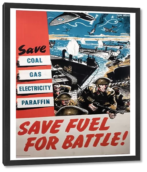 WW2 poster, Save fuel for battle