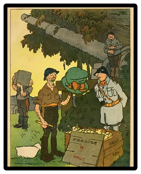 Cartoon, A delivery mistake, WW1