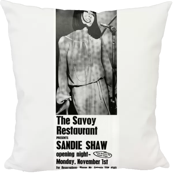Sandie Shaw performing at the Savoy Restaurant