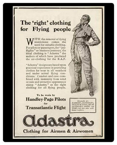 Adastra advertisement - clothing for airmen and airwomen