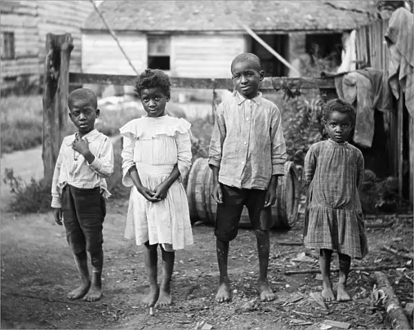 Four African American children in America