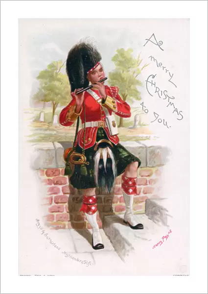 Argyll and Sutherland Highlander on a Christmas card