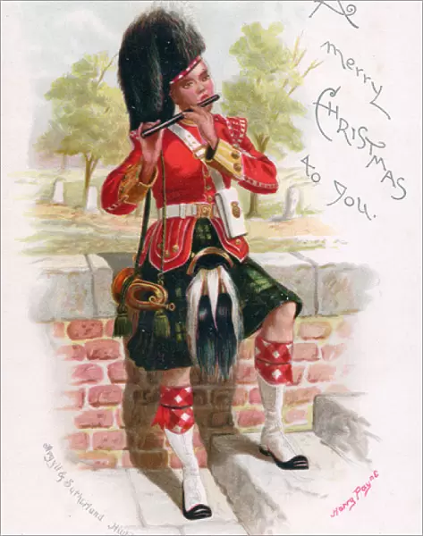 Argyll and Sutherland Highlander on a Christmas card