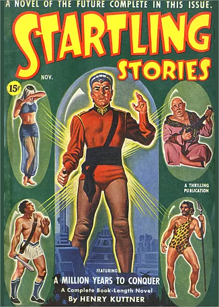 Startling Stories scifi magazine cover, Million years to conquer