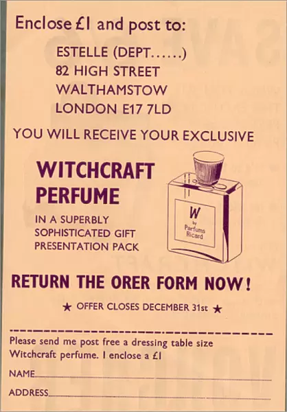 Witchcraft Perfume order form