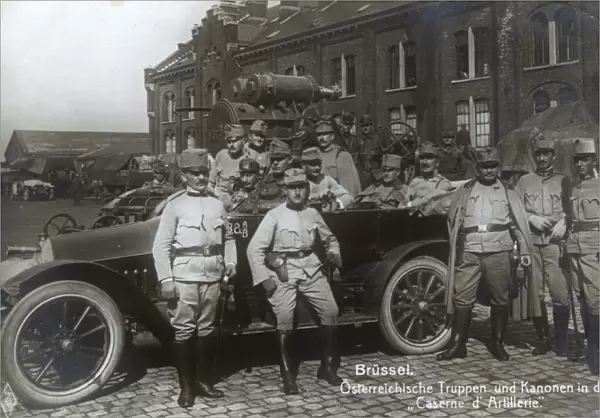 Austrian artillery troops in Brussels, Belgium, WW1