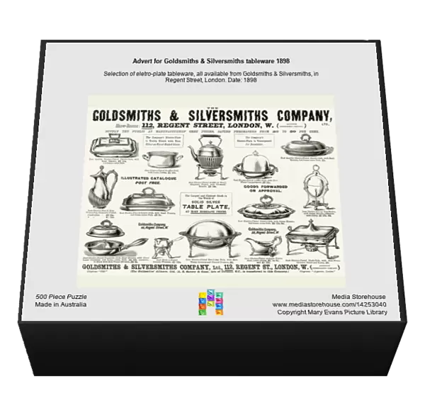 Advert for Goldsmiths & Silversmiths tableware 1898