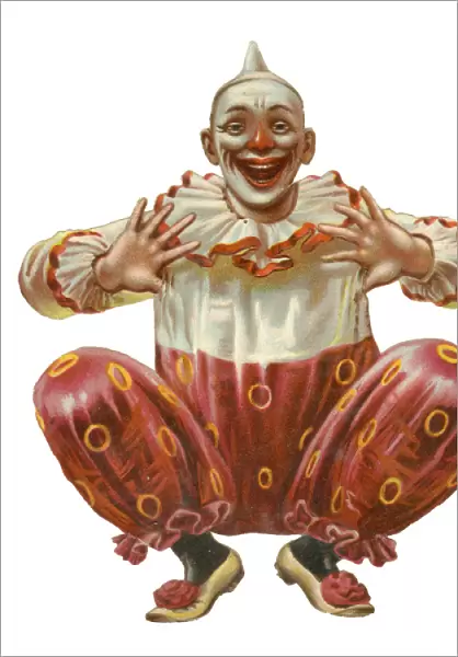 Victorian Scrap - Clown squatting