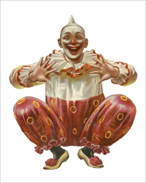 Victorian Scrap - Clown squatting