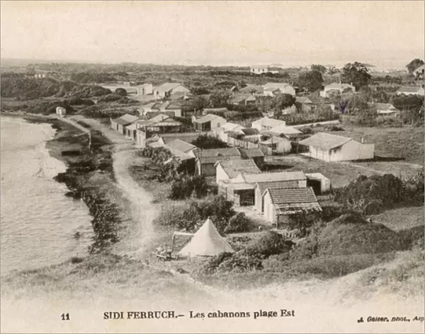 Huts on east beach, Sidi Ferruch, Algiers Province, Algeria
