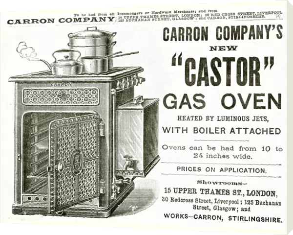 Advert for Carron Company gas oven 1889