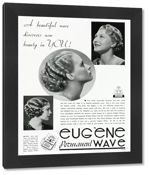 Advert for Eugene permanent wavy hair 1937