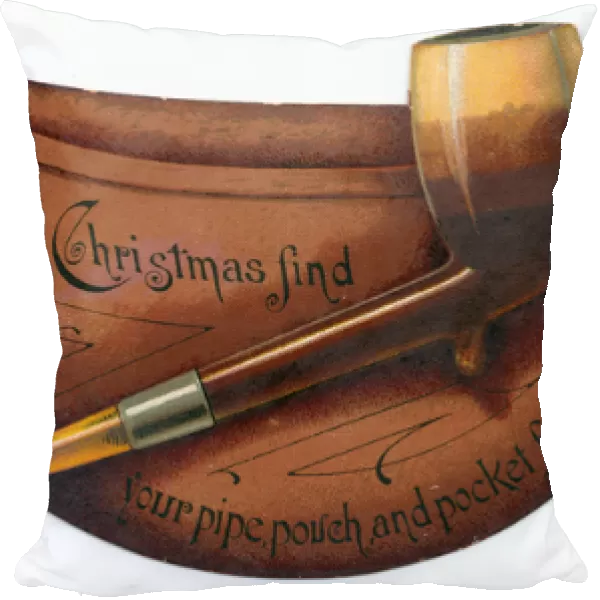 Christmas card in the shape of a pipe and tobacco pouch