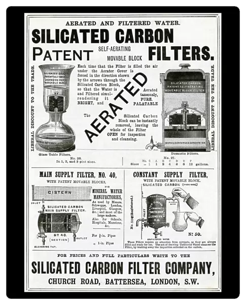 Advert for Silicated Carbon Filter Company 1888