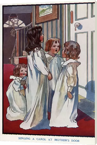 Sining a carol at Mothers door by Charles Robinson