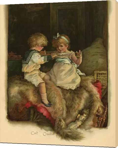 Two children playing Cats Cradle