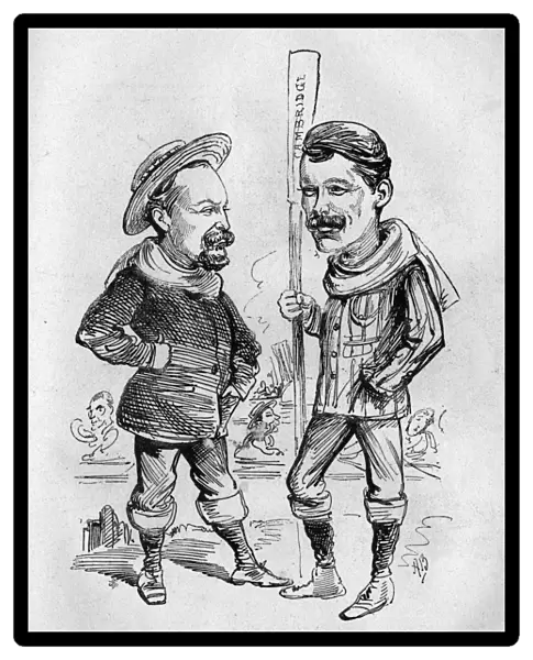 Caricature of Jennings and Riley, Oxford and Cambridge