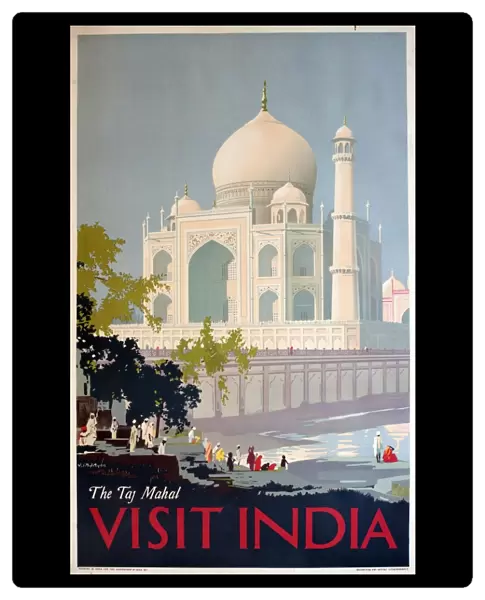 Poster advertising the Taj Mahal, India