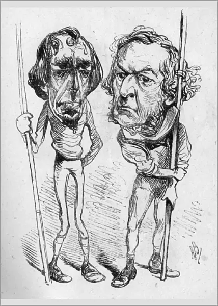 Caricatures of Disraeli and Gladstone