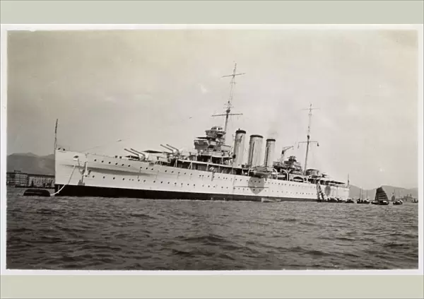 HMS Suffolk, British heavy cruiser, Hong Kong, China