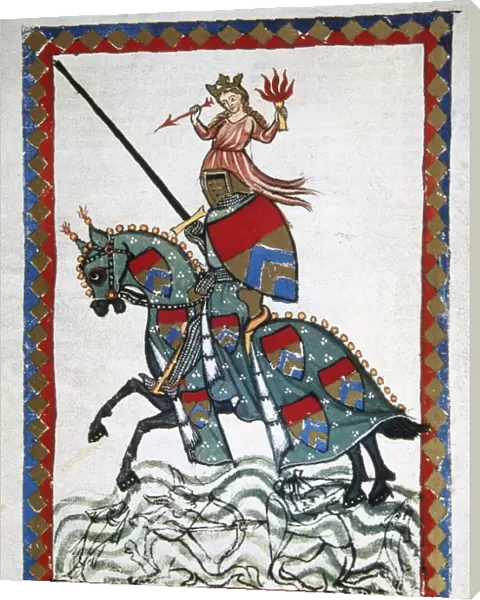 Ulrich von Liechtenstein (12001278) on a trip. Codex Manes