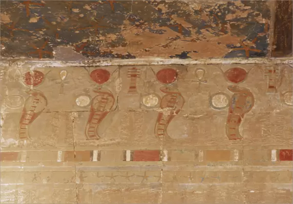 Relief depicting cobras. Temple of Hatshepsut. Deir el-Bahar