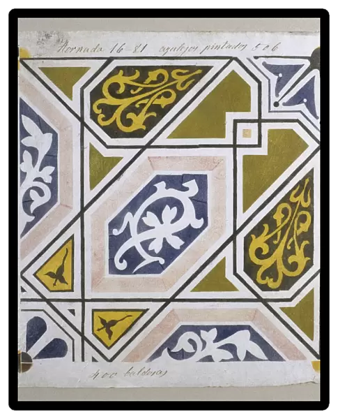 Catalan Modernism. Original desing of tile for the decoratio