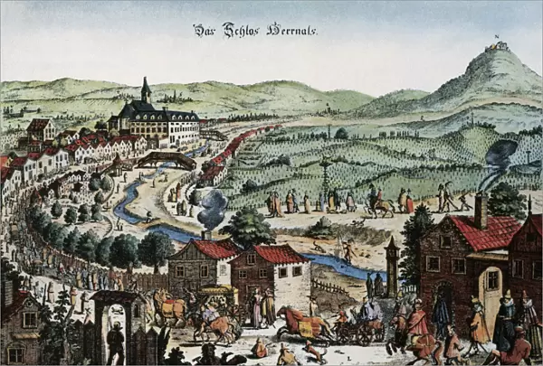 Austria. Vienna. Panorama. Engraving, late 17th century