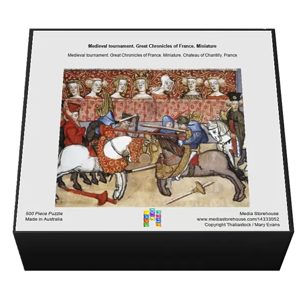Medieval tournament. Great Chronicles of France. Miniature