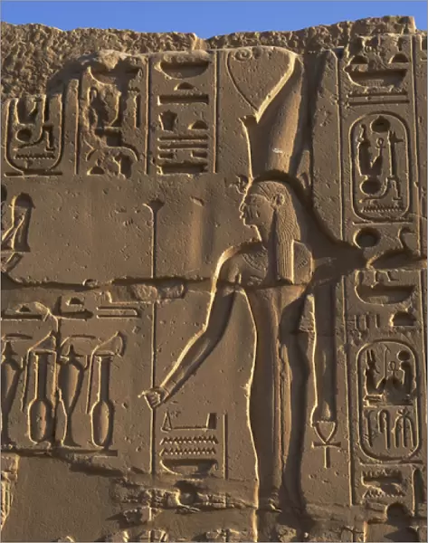 Egyptian Art. Karnak. The goddess Wadjet. Relief