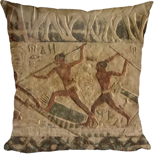 Mastaba of Nefer and Kahay. Relief. Fighters on a boat. Egyp