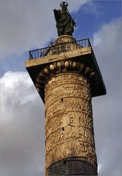 The Column of Marcus Aurelius. Piazza Colonna. Rome. Italy