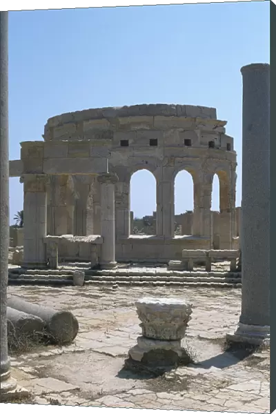 Libya. Leptis Magna. Roman City. View of Macellum. 1st C. BC