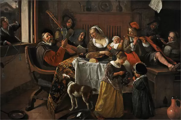 The Merry Family, 1668, by Jan Havicksz Steen (c. 1625-1679)