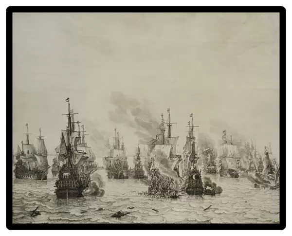 The Battle of Livorno (Leghorn), c. 1659, by Willem van de Ve
