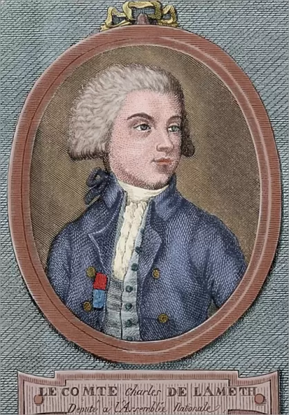 Charles Malo de Lameth (1757-1832). Colored engraving