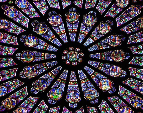 France. Paris. Notre Dame. Rose window