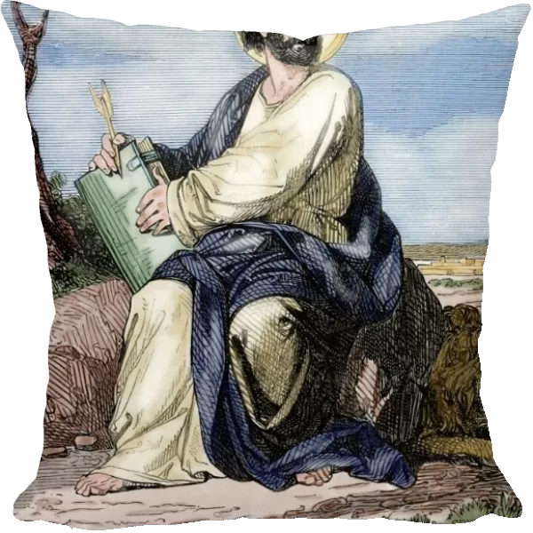 Mark the Evangelist. Engraving. Colored