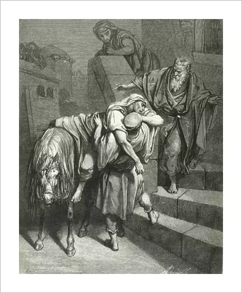 Parable of the Good Samaritan. Engraving by Gustave Dore. 19