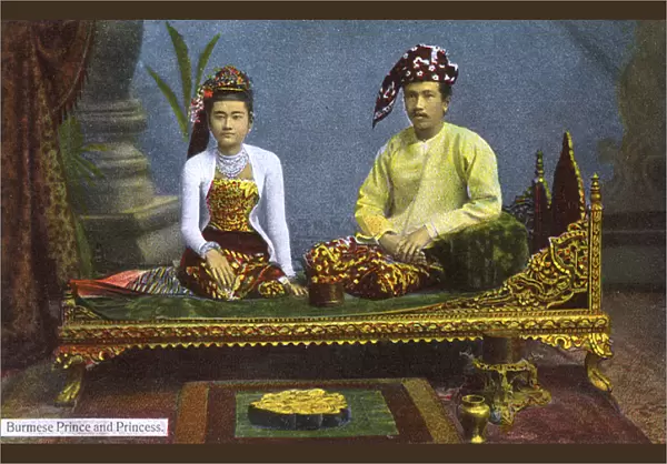 Myanmar - Couple posing on a divan