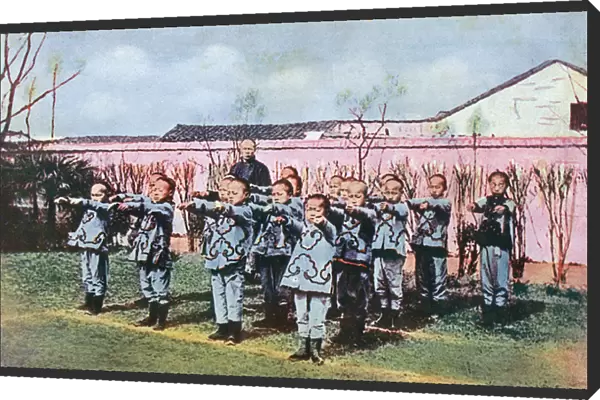 Chinese Children at their daily drill