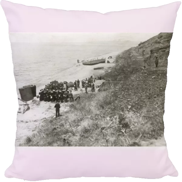 W Beach - Gallipoli - British Sailors attend a beach service