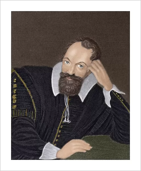 Sir Henry Wotton (1568-1639). Portrait. Colored engraving